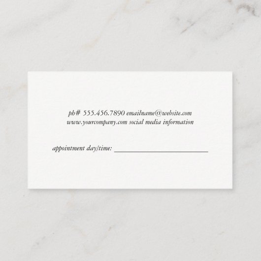 美容師ツールアポイントメント 予約カード (裏面)