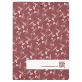 美容師ツールパターンバーガンディーピンクホワイト クリップボード (裏面)