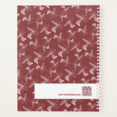 美容師ツールパターンバーガンディーピンクホワイト プランナー手帳 (裏面)