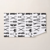 美容師ツールパターン バスタオルセット (ハンドタオル)