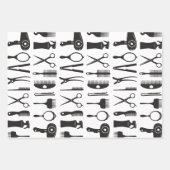 美容師ツールパターン ラッピングペーパーシート (正面2)