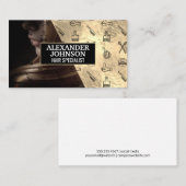 美容師ツールパターン | 流れる女性の髪 名刺 (正面/裏面)