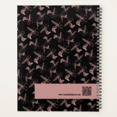 美容師ツール模様ブラックピンク プランナー手帳 (裏面)