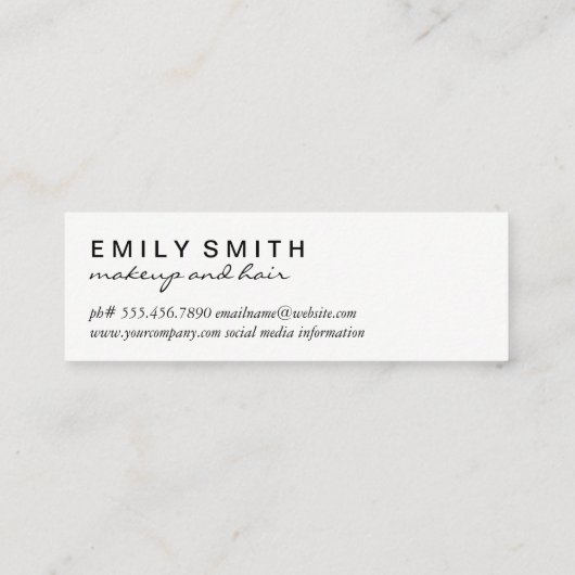 美容師ツール スキニー名刺 (裏面)