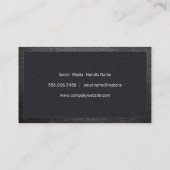 美容師ツール |ブラックレザー付きブラックトリム 名刺 (裏面)