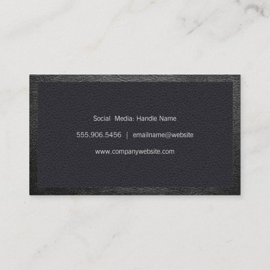 美容師ツール |ブラックレザー付きブラックトリム 名刺 (裏面)