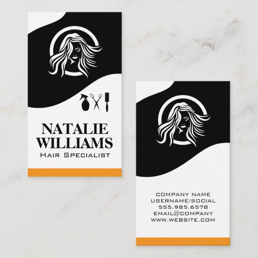 美容師ツール |女性の美しい 名刺 (正面/裏面)