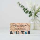 美容師ツール | 木目の背景 予約カード (スタンド正面)