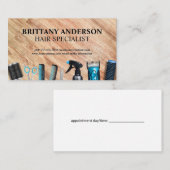 美容師ツール | 木目の背景 予約カード (正面/裏面)