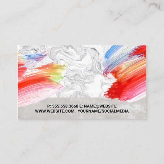 美容師ツール |水芸術的色ブラシ 名刺 (裏面)
