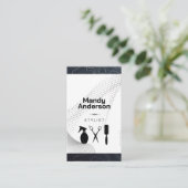 美容師ツール | QRコード |モダン | 名刺 (スタンド正面)