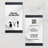 美容師ツール | QRコード |モダン | 名刺 (正面/裏面)