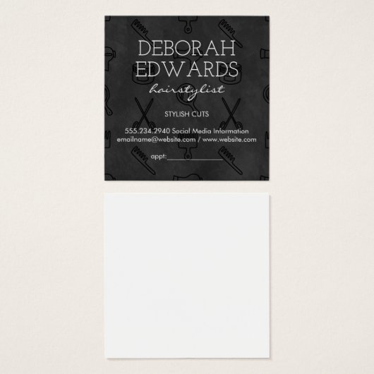 美容師ツールChalkboard背景 (正面&裏面)