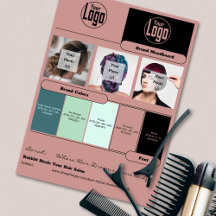 美容師トスカーニブラックブランドムードボードカード