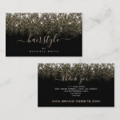 美容師トレンディー発光金ゴールドグリッター星 名刺 (正面/裏面)