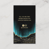 美容師トレンディー金ゴールドアゲートヘアドレッサーサロン 名刺 (裏面)