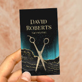 美容師トレンディー金ゴールドアゲートヘアドレッサーサロン 名刺