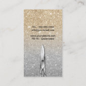 美容師トレンディー金ゴールドスパークルシルバーグリッター 名刺 (裏面)
