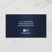 美容師ネイビーグリッタードリップス金ゴールドシザーサロン 名刺 (裏面)