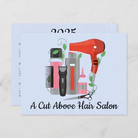 美容師ノートカードと2025年予定表(背面) ノートカード (正面/裏面)