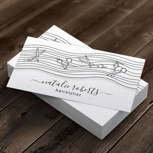 美容師ハサミ&ロングヘアスケッチサロン 名刺