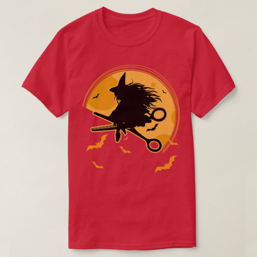 美容師ハロウィーンの魔女 Tシャツ (デザイン正面)