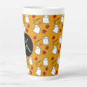 美容師ハロウィーン幽霊イニシャル カフェラテマグ (正面)