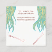 美容師ハンドドロードガール美しいサロン スクエア名刺 (裏面)