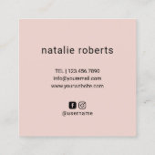 美容師ハンドドローヘアードレッサー美しいサロン スクエア名刺 (裏面)