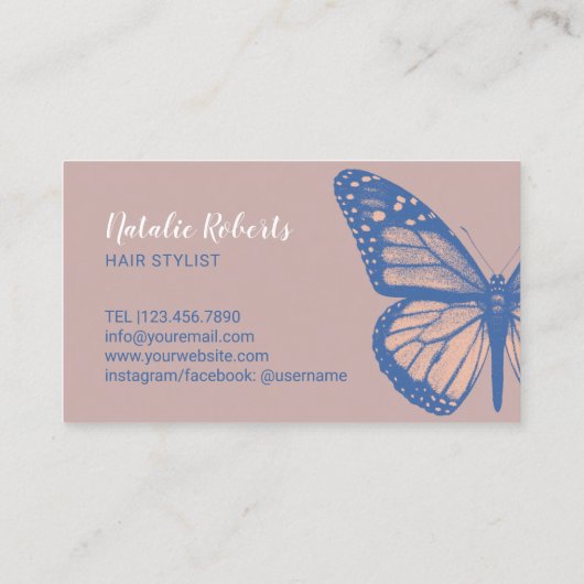 美容師バタフライ美しいサロンダスティバラ 名刺 (裏面)