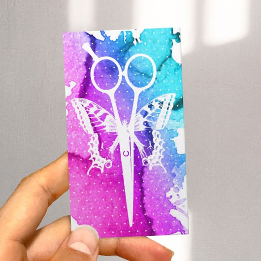 美容師バタフライ&シザークラシー水彩 名刺