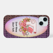 美容師バラのスマホケース iPhone 15ケース (裏面横)