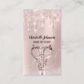 美容師バラドリップグリッター美容用ハサミ 名刺 (正面)