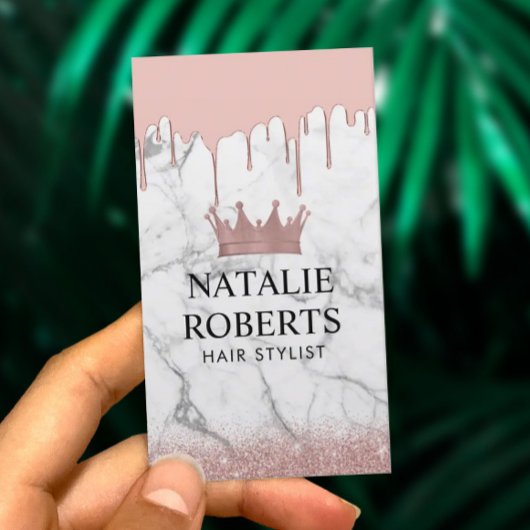 美容師バラ金ゴールドクラウンマーブルドリップ&マーブル 予約カード