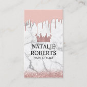 美容師バラ金ゴールドクラウンマーブルドリップ&マーブル 予約カード (正面)