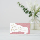 美容師バラ金ゴールドグリッターサロンアポイントメント 予約カード (スタンド正面)