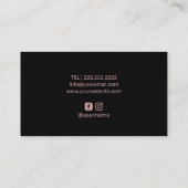 美容師バラ金ゴールドグリッタードライモダンプサロン 名刺 (裏面)