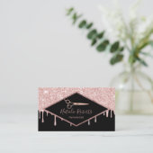 美容師バラ金ゴールドグリッタードライモダンプサロン 名刺 (スタンド正面)