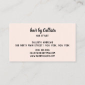 美容師バラ金ゴールドグリッターピンクタイポグラフィ 名刺 (裏面)