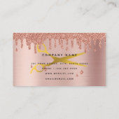 美容師バラ金ゴールドグリッターミニマルモダンリスト 名刺 (裏面)