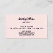 美容師バラ金ゴールドグリッターモダンタイポグラフィ 名刺 (裏面)