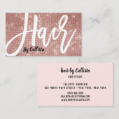 美容師バラ金ゴールドグリッターモダンタイポグラフィ 名刺 (正面/裏面)