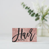 美容師バラ金ゴールドグリッターモダンタイポグラフィ 名刺 (スタンド正面)