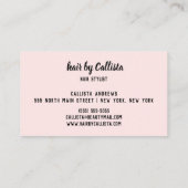 美容師バラ金ゴールドグリッターモダンタイポグラフィ 名刺 (裏面)