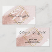 美容師バラ金ゴールドグリッター滴美しいサロン 名刺 (正面/裏面)