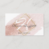 美容師バラ金ゴールドグリッター滴美しいサロン 名刺 (正面)