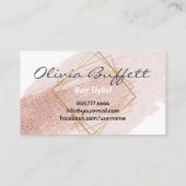 美容師バラ金ゴールドグリッター滴美しいサロン 名刺 (裏面)