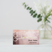 美容師バラ金ゴールドグリッター銀滴美しい 名刺 (スタンド正面)