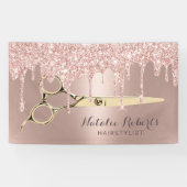 美容師バラ金ゴールドグリッター駆動美しいサロン 横断幕 (横)