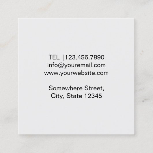 美容師バラ金ゴールドシザーサロンソーシャルメディア スクエア名刺 (裏面)